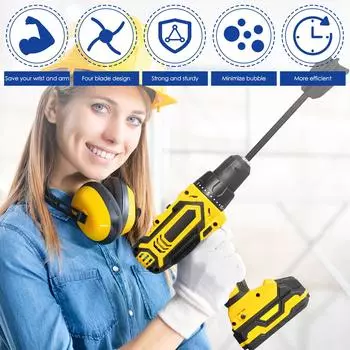 Смеситель из 6 лопастей, вращающийся инструмент, 4 лопасти, шестигранная ручка 1/4 дюйма, подходит для смешивания эпоксидной смолы и латексной краски