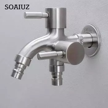 Смеситель из нержавеющей стали 304, удлиненный на два, многофункциональный смеситель для стиральной машины с двойным выпуском