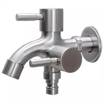 Смеситель из нержавеющей стали 304, удлиненный один на два выхода, многофункциональный смеситель для стиральной машины с двумя выходами STAINLESS STEEL