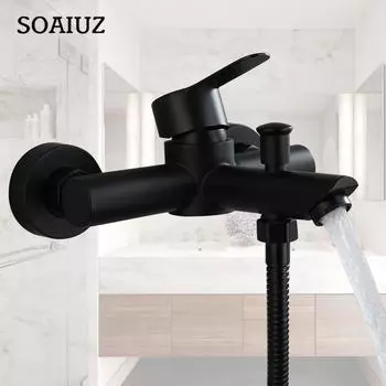 Смесители для душа из нержавеющей стали 304, тройной смеситель для ванны, смеситель для горячей и холодной воды, клапан-насадка, настенный кран A2