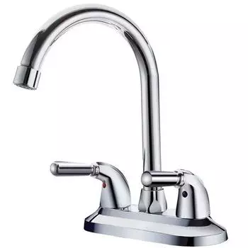 Смесители для кухни с 2 отверстиями для раковины, смеситель для горячей и холодной воды, медный двухрычажный поворотный смеситель для ванной комнаты, кухонный кран