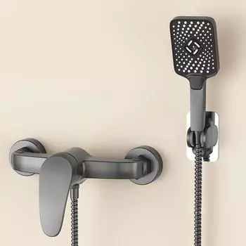 Смесители для раковины, хромированный настенный смеситель для горячей и холодной воды с двумя изливами для ванной комнаты, разделитель для ванны, душа, раковины