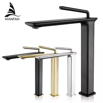 Смесители для раковины, современный черный смеситель для ванной комнаты, латунный смеситель для раковины, однорычажный, одно отверстие, элегантный кран для ванной комнаты 855991