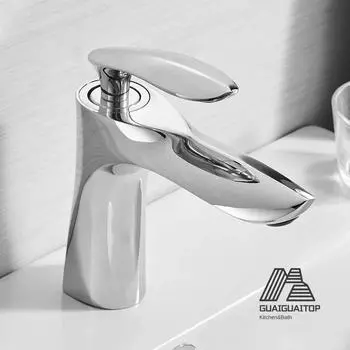 Смесители для раковины Водопадный смеситель для ванной комнаты Смеситель для раковины с одной ручкой Кран для ванны Латунный кран для раковины Серебряные смесители для ванной комнаты G3/8 чёрный