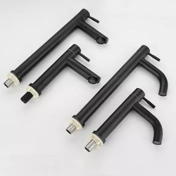 Смесители для раковины в ванной комнате, одинарные холодные смесители для раковины в ванной, черный кран для раковины из нержавеющей стали 304 с одной ручкой