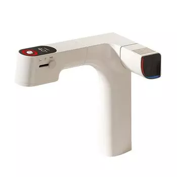 Смесители для ванной комнаты, выдвижной фильтр для воды, смеситель для раковины, смеситель для раковины, изысканный светодиодный смеситель для температуры, латунный кран, кран Brass белый