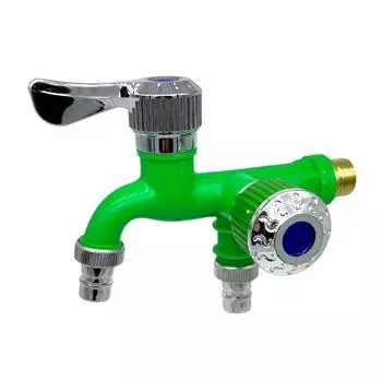 Смесители с двойным управлением, двойные выходы, водопроводный кран, универсальный интерфейсный разъем, смесители для раковины, дом зелёный