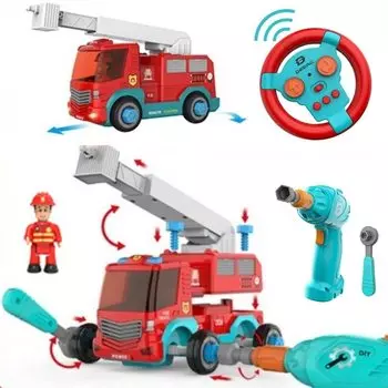 Smiim and paint safety Mini fire radio birthday 3 years 4 years 5 years car pretend assembly DIY car educational pretend Christmas [Materials tested]