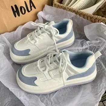 Smil little white shoes schoolgirl 2024 new niche casual sports shoes retro platform versatile board shoes ins 35 зелёный