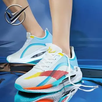 Улыбайтесь и приветствуйте высококачественные пары дышащих спортивных кроссовок из сетки fly-woven, легкие кроссовки для бега, повседневная модная обувь для мужчин и женщин 36