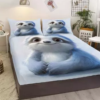 Smile Otter Pattern 3 Piece Bedding Set With Two Pillowcases, Suitable For Bedroom And Living Room (Animal, Children S Day)3-Pie 99cmx199cm