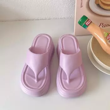 Smile Pop Летние женские тапочки на толстой подошве, мягкие сандалии для женщин, модные повседневные женские шлепанцы, ЭВА, плоская пляжная обувь 36-37