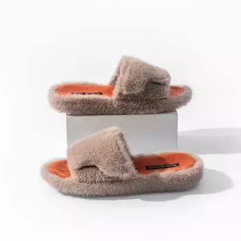 Smile Pop зимние женские тапочки домашние женские тапочки короткие плюшевые теплые тапочки для женщин плоская резиновая подошва женская обувь 36