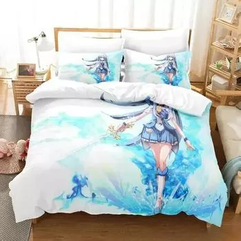 Smile PreCure! Bedding Set Single Twin Full Queen King Size Bed Set Adult Kid Bedroom Duvetcover Sets Anime Parure De Lit Bed EU single(135x200cm)