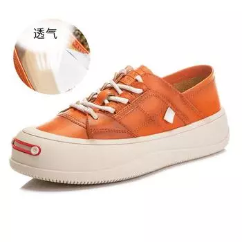 Smile thick baseplate shoes 2025 spring new shoes women s versatile casual two wear white shoes women s genuine leather women s shoes 35