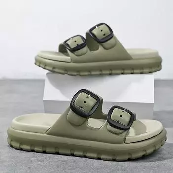 SmilePoP Модные мужские тапочки Новые мужские сандалии EVA на плоской подошве для отдыха на открытом воздухе на платформе Пляжные сандалии Мягкие мужские туфли для душа и бассейна Cloud 35-36