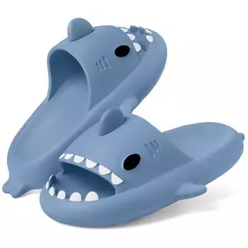 SmilePoP Модные мужские тапочки Shark Slides Милые женские тапочки Cloud Slippers Летние уличные противоскользящие туфли для душа в бассейне Мягкие пляжные сандалии унисекс 36-37