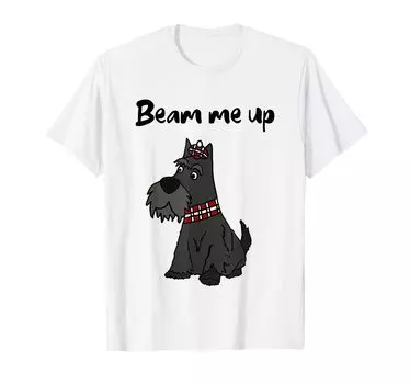 smileteesfunnya Смешная футболка с каламбуром «Beam Me Up Scotty Dog» синий