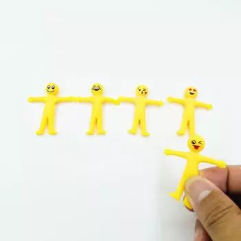 Smiley Emoji Stretchable Minions Yellow Minions Creative Tpr Decompression Toy Half Fold Soft Glue Vent Doll