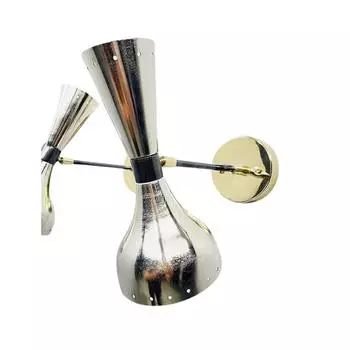 Smirnova Настенный светильник 1950-х годов, современный итальянский светильник из латуни середины века