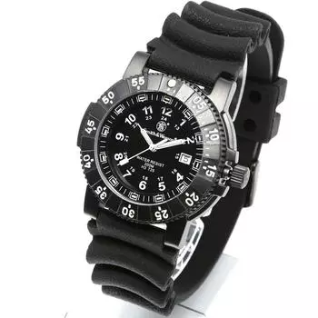 Smith Wesson Military Watch SWISS TRITIUM 357 SERIES DIVER WATCH RUBBER BLACK [Smith & Wesson] & SWW-357-R [Genuine Product]