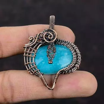 Smithsonite Copper Pendant Wire Wrapped Pendant Genuine Gemstone Pendant Handmade Pendant Copper Jewelry Wire Wrapped Jewelry Gift For Women