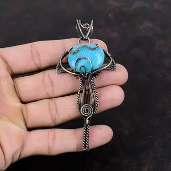 Smithsonite Pendant Copper Wire Wrapped Pendant Handmade Jewelry Gemstone Pendant Unique Pendant Smithsonite Copper Jewelry Gift For Mother