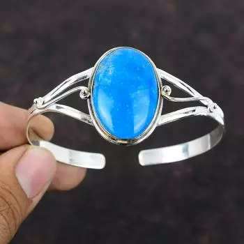 Смитсонитовый браслет-манжета Регулируемый браслет Стерлинговое серебро 925 пробы Браслет-манжета ручной работы с драгоценными камнями Браслет-манжета Смитсонитовые украшения Подарки на помолвку