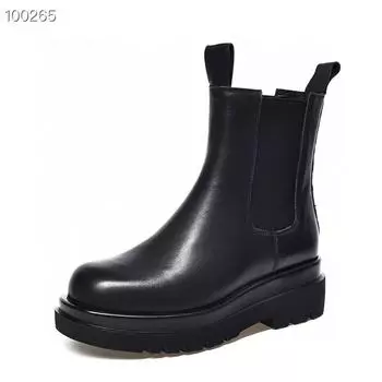 Smoke boots women s boots thick-soled first-layer cowhide short boots sleeve women s boots leather boots knight boots 34
