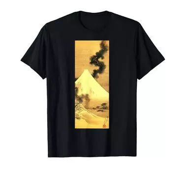 Smoke dragon fleeing from Fuji Katsushika Hokusai Mt. - T-shirt
