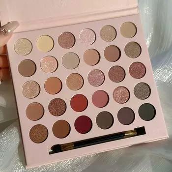 Smoked Rose Pink Brown Plate, Daily Beauty, Матовый, Перламутровый, Натуральный, Eyeshadow Plate 30 colors