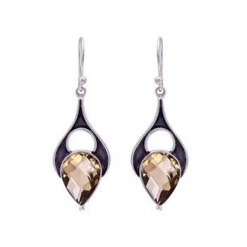 Smokey 925 Sterling Silver Earring V9680, Brown Earring, Pear Earring, Valentin s Day Gift, Gift For Her, Birthday Gift, Handmade Jewelry, Silver Jewe