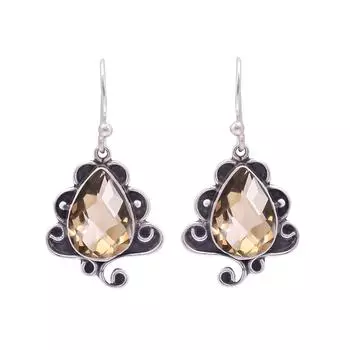 Smokey 925 Sterling Silver Earring V9800, Brown Earring, Pear Earring, Valentin s Day Gift, Gift For Her, Birthday Gift, Handmade Jewelry, Silver Jewe