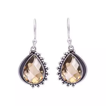 Smokey 925 Sterling Silver Earring V9840, Brown Earring, Pear Earring, Valentin s Day Gift, Gift For Her, Birthday Gift, Handmade Jewelry, Silver Jewe