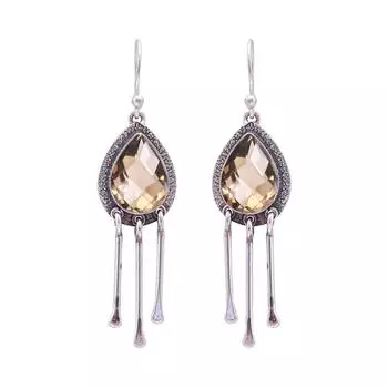 Smokey 925 Sterling Silver Earring V9880, Brown Earring, Pear Earring, Valentin s Day Gift, Gift For Her, Birthday Gift, Handmade Jewelry, Silver Jewe