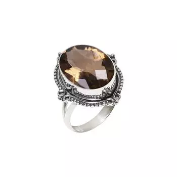 Smokey 925 Sterling Silver Ring V6432, Brown Ring, Oval Ring, Valentin s Day Gift, Gift For Her, Birthday Gift, Handmade Jewelry, Silver Jewelry, Uniq