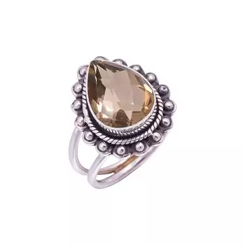 Smokey Gemstone 925 Sterling Silver Ring V9440, Brown Ring, Pear Ring, Valentin s Day Gift, Gift For Her, Birthday Gift, Handmade Jewelry, Silver Jewe