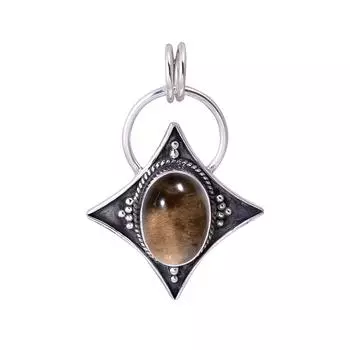 Smoky Quartz - Brazil 925 Sterling Silver Pendant V3414, Brown Pendant, Oval Pendant, Valentin s Day Gift, Gift For Her, Birthday Gift, Handmade Jewel