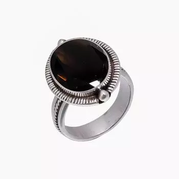 Smoky Quartz - Brazil 925 Sterling Silver Ring V5150, Brown Ring, Oval Ring, Valentin s Day Gift, Gift For Her, Birthday Gift, Handmade Jewelry, Silve