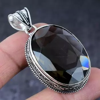 Smoky Quartz Gemstone Handmade 925 Sterling Silver Jewelry Pendant 2.17 D2G56