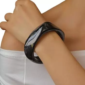 Смола Акриловый Браслет Богемный Ретро Ручное Кольцо Милый Неправильный Широкий Браслет Украшение чёрный