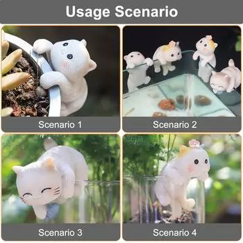 Смола Аквариум Мультяшные фигурки кошек Пейзаж Украшения Вода Животные Мода Имитация Аквариумов Кошки Орнамент A