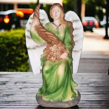 Смола Ангел Изобилия Процветания Идол для Цели Исцеления 7 Дюймов, Религиозный Новый