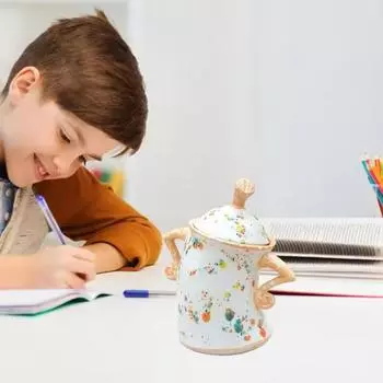 Смола Attitude Кухонная банка с крышкой Настольный орнамент Attitude Jar Art Craft Spooky Cup Gift светло-синий