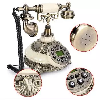 Смола Белый Европейский Hands Free Спальня Архаичный Винтажный Идентификатор Вызывающего Телефона Для Дома