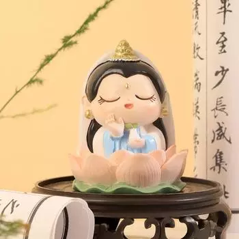 Смола Бодхисаттва настольные фигурки фэн-шуй кавайные украшения для автомобиля Бог богатства мини-фигурка маленького монаха дети