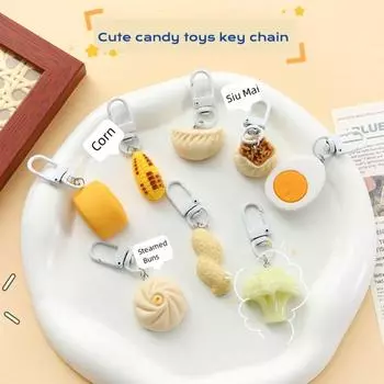 Смола брелок для ключей в виде пельменей брелок для автомобиля паровые булочки рюкзак кулон брелок украшение Dumplings