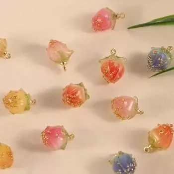 Смола брелок ожерелье DIY ювелирные аксессуары клубника кулон ювелирные изделия изготовление DIY серьги C