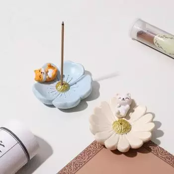 Смола Цветущая вишня Сакура Животное Благовония Палочка Курильница Улавливатель Пепла Подставка Для Благовоний Ароматерапевтическая Тарелка Курильница Для Благовоний