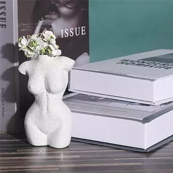 Смола Домашний Декор Женский Боди-Арт Ваза Цветочные Украшения Стола Декоративный Фарфор Женская Ваза Бюст Украшение Комнаты Ремесла Ваза чёрный